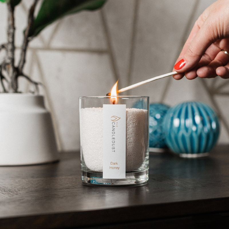 Pulverkerze im Glas – Dark Honey, 160 g